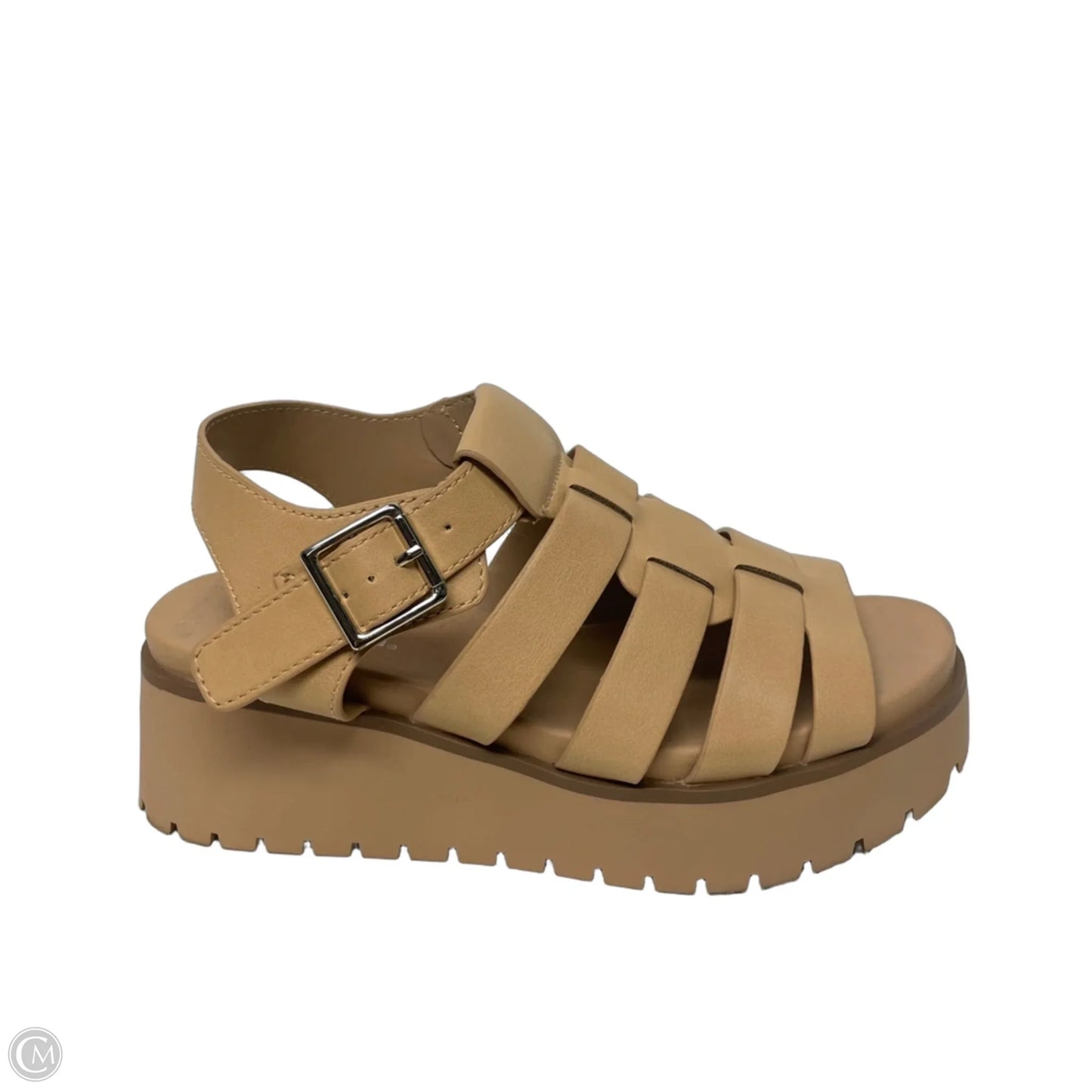 Sandals Heels Platform By Soda In Beige, Size: 7