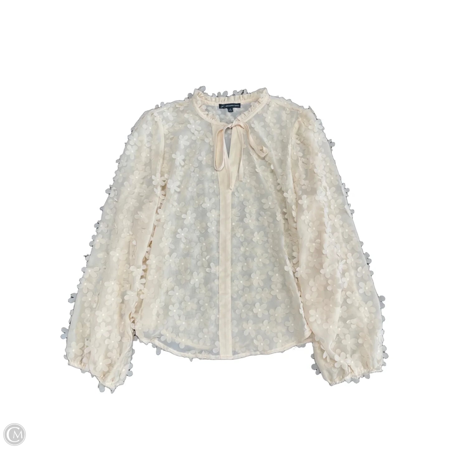 Top Long Sleeve By Adrianna Papell In Beige, Size: M