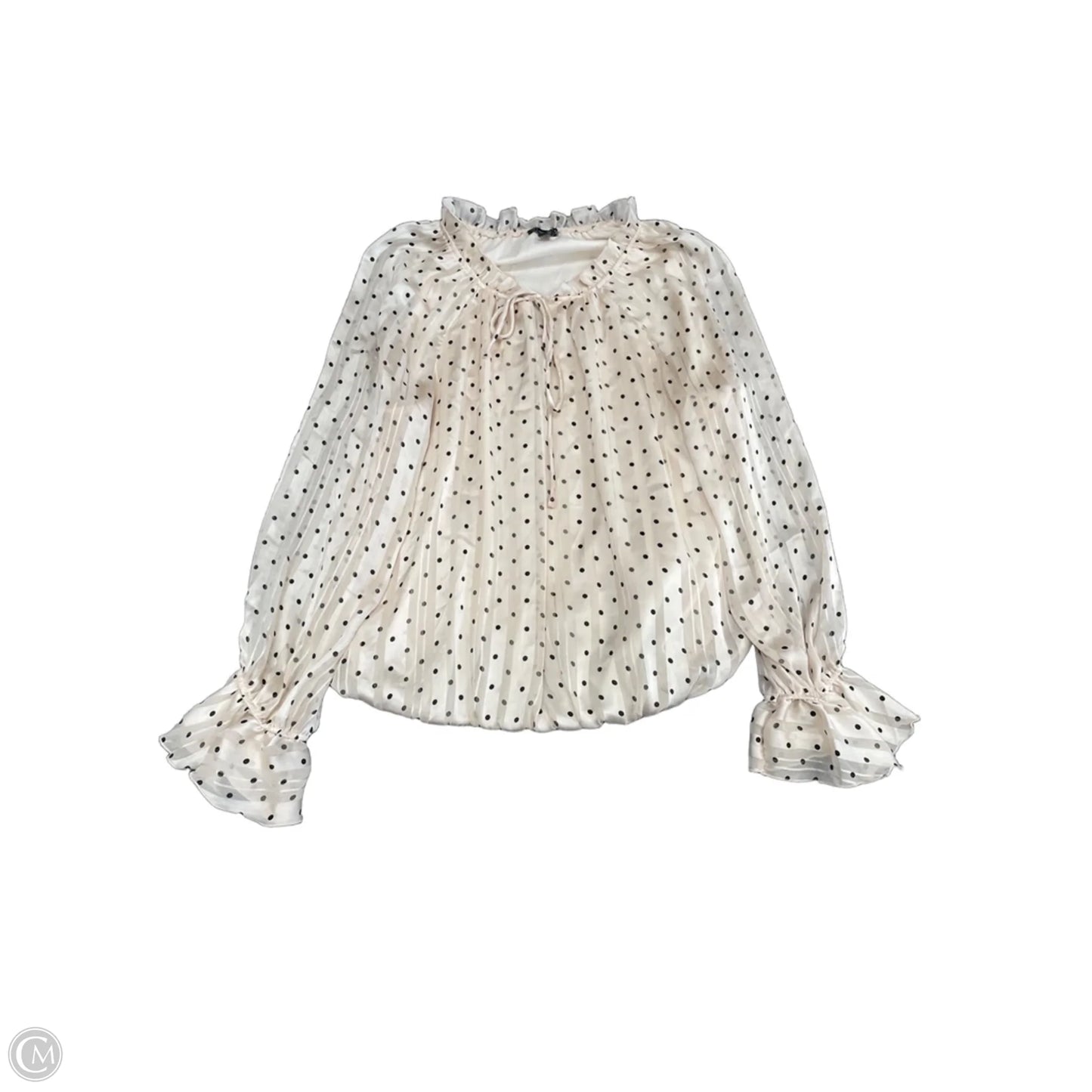 Top Long Sleeve By Adrianna Papell In Polkadot Pattern, Size: M