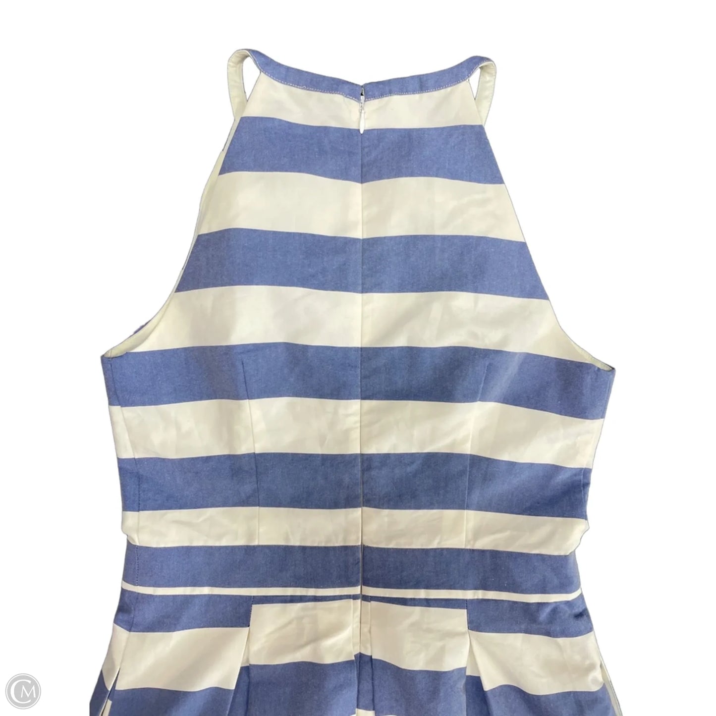 Dress Casual Midi By Limited In Blue & Cream, Size: 6