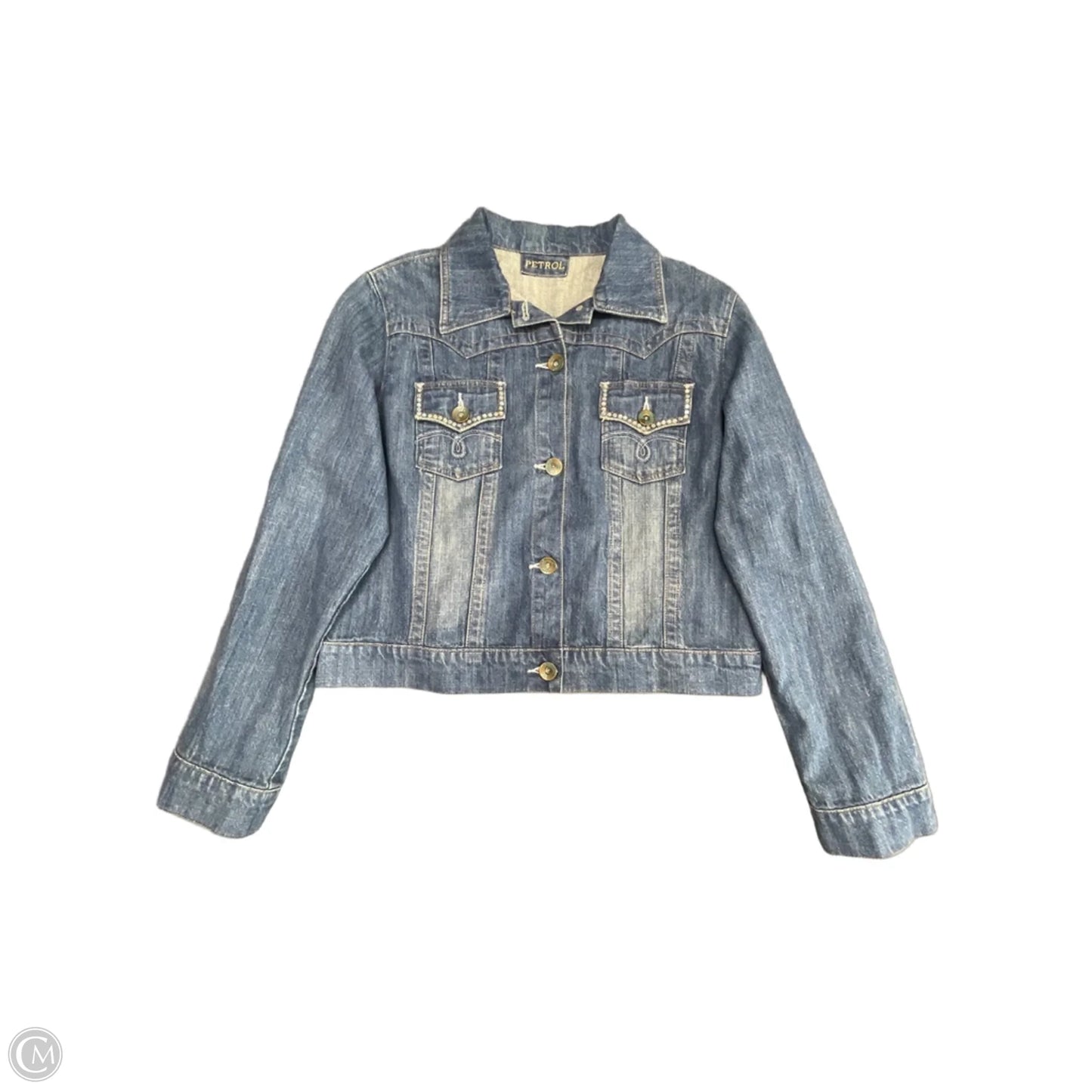 Jacket Denim By Clothes Mentor In Blue Denim, Size: L