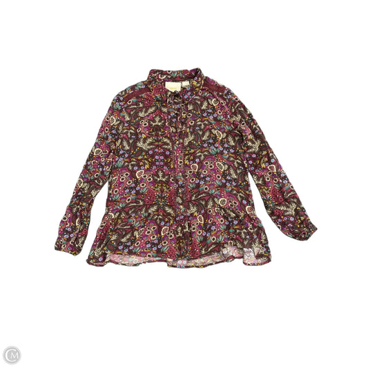 Top Long Sleeve By Maeve In Purple, Size: 4