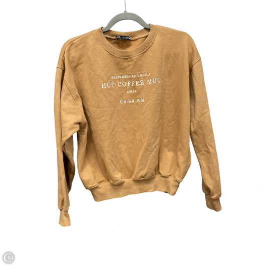 Sweatshirt Crewneck By Zara In Tan, Size: L