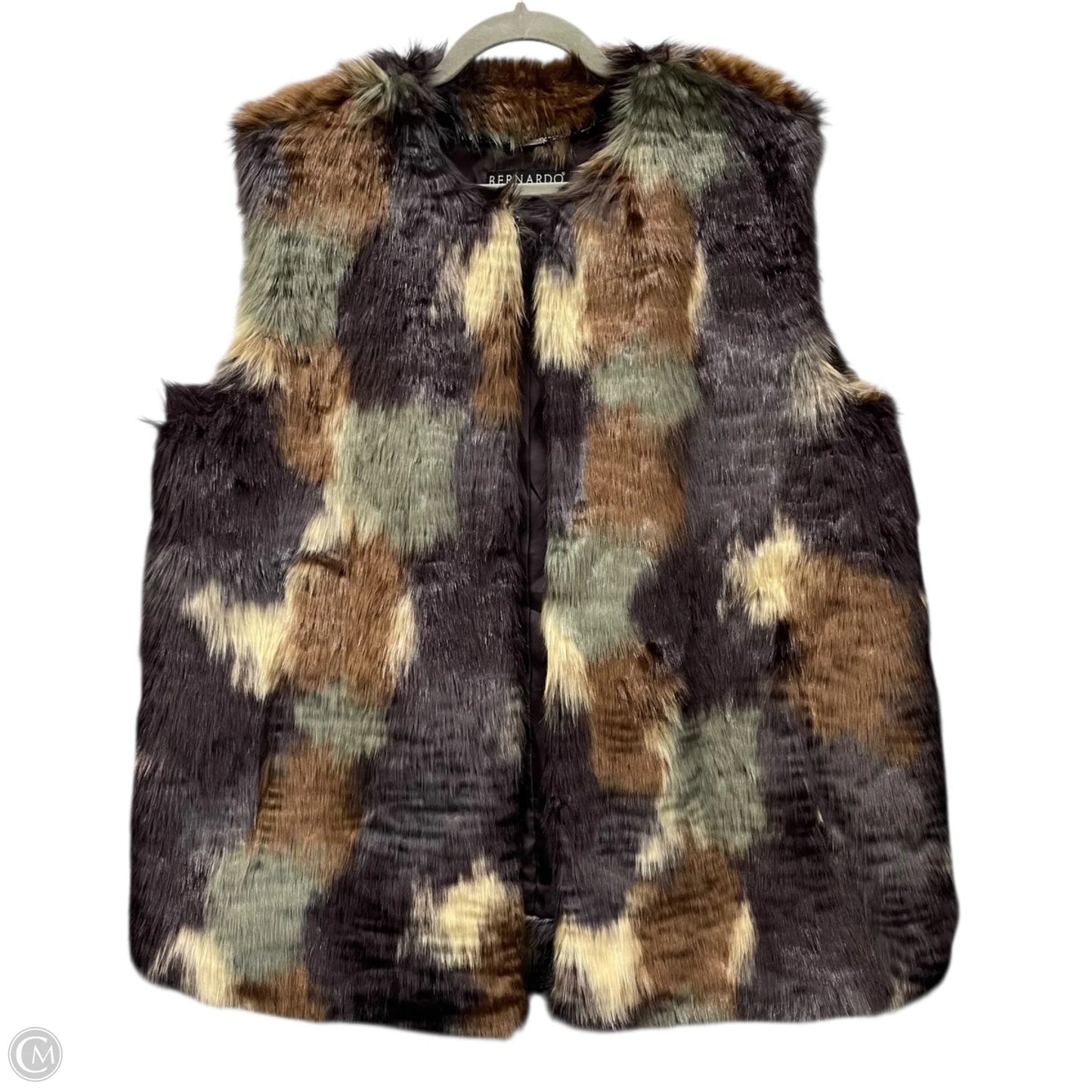 Vest Faux Fur & Sherpa By Bernardo In Black & Brown, Size: Xl