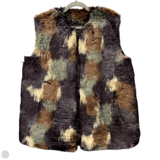 Vest Faux Fur & Sherpa By Bernardo In Black & Brown, Size: Xl