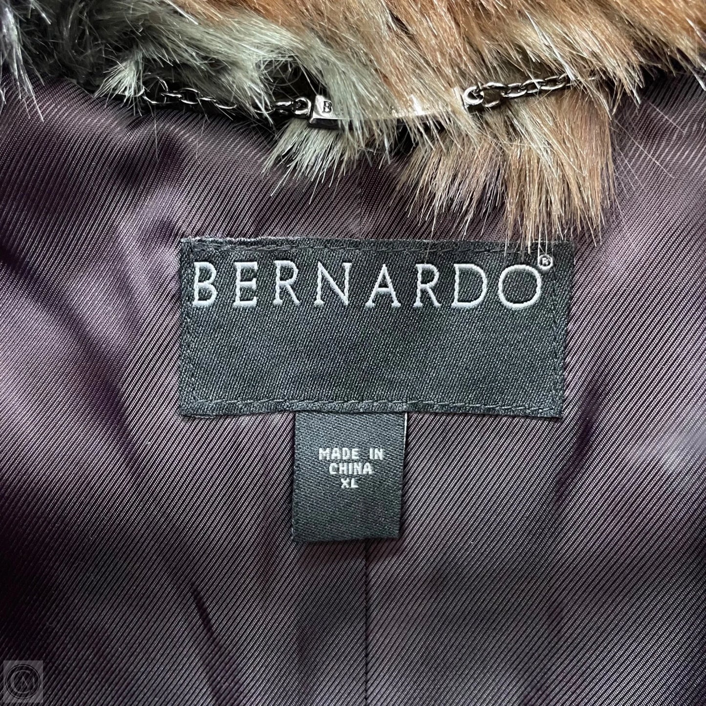 Vest Faux Fur & Sherpa By Bernardo In Black & Brown, Size: Xl