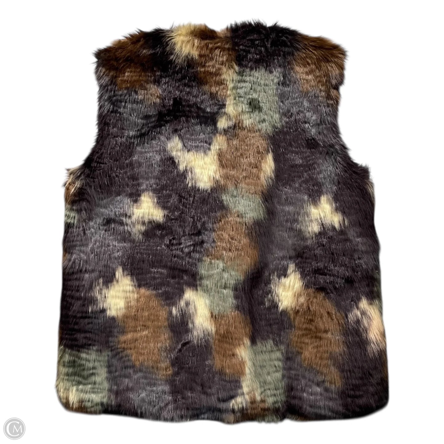 Vest Faux Fur & Sherpa By Bernardo In Black & Brown, Size: Xl
