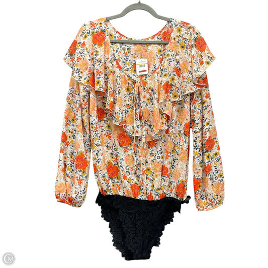 Bodysuit By Free People In Orange & Pink, Size: S
