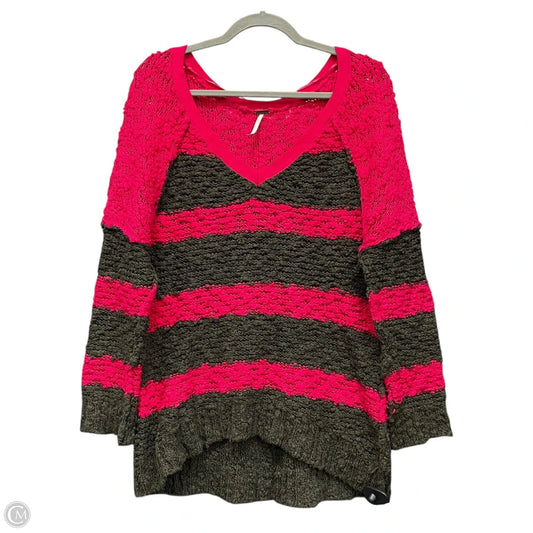 Sweater By Free People In Green & Pink, Size: S