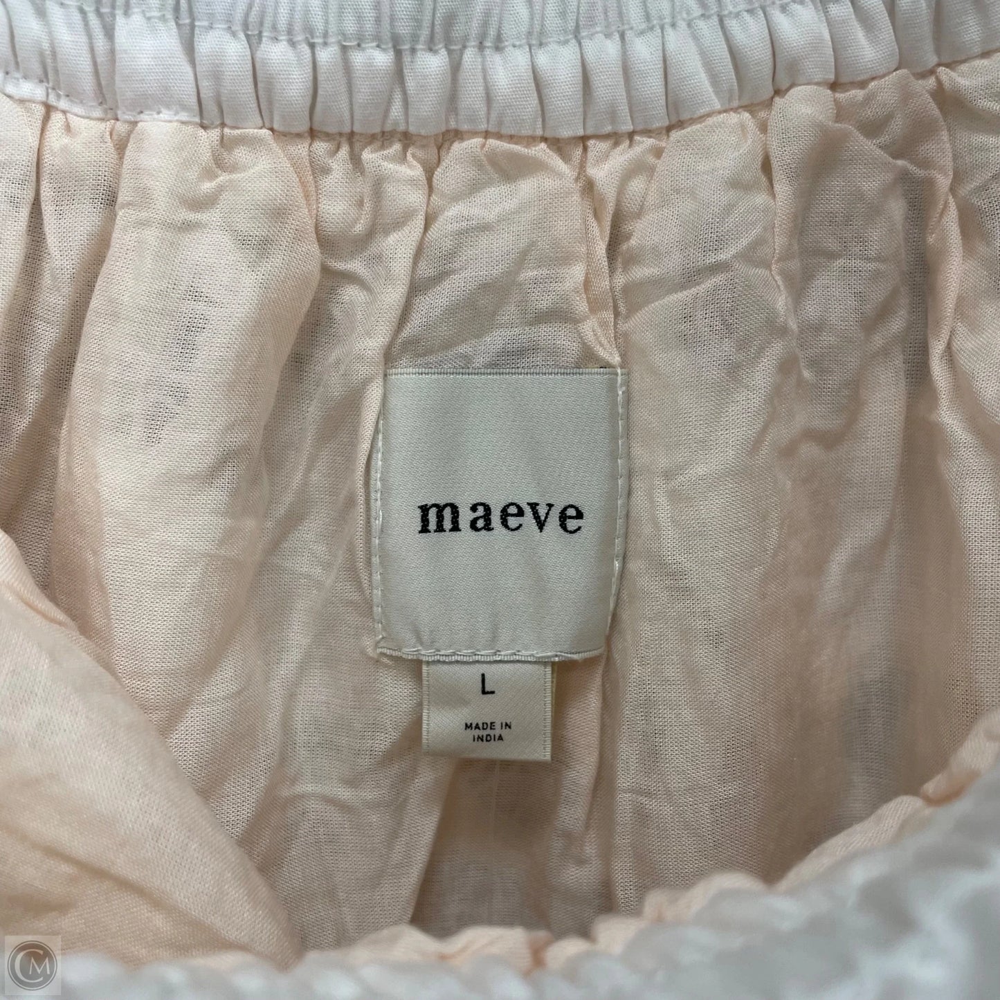 Skirt Midi By Maeve In Pink & White, Size: L