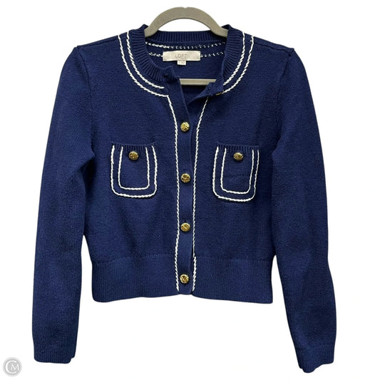 Cardigan By Loft In Blue & White, Size: M