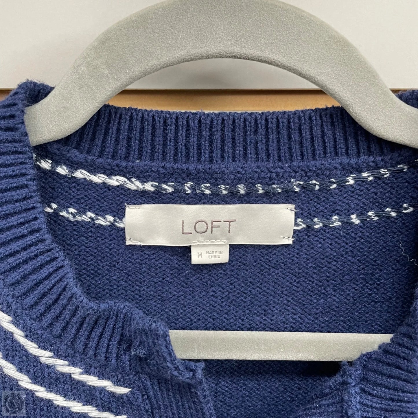 Cardigan By Loft In Blue & White, Size: M