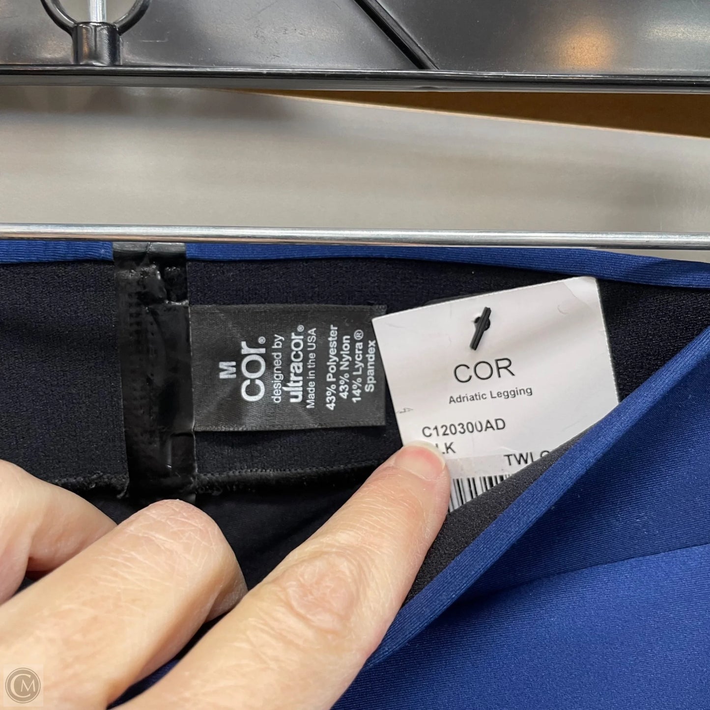 Athletic Capris By Cmc In Blue & Grey, Size: M