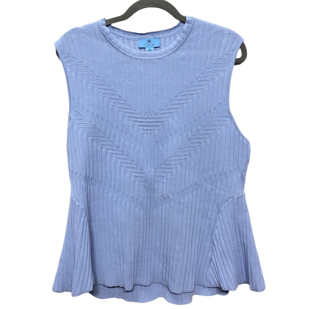 Top Sleeveless By Cece In Blue, Size: Xl