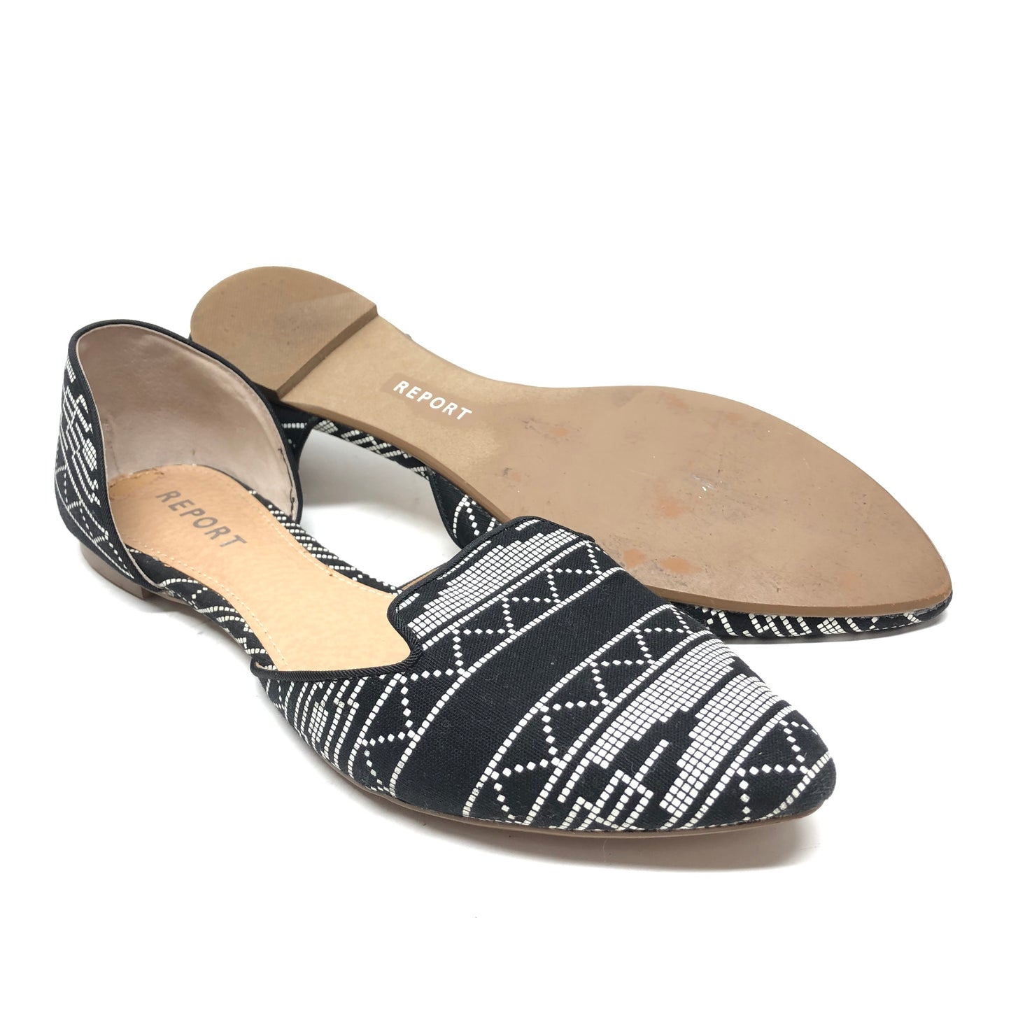 Shoes Flats By Report In Black & White, Size: 10