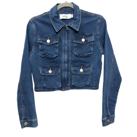 Jacket Denim By Refuge In Blue & Brown, Size: Sp