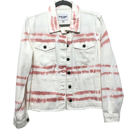 Jacket Denim By Velvet Heart In Pink & White, Size: S