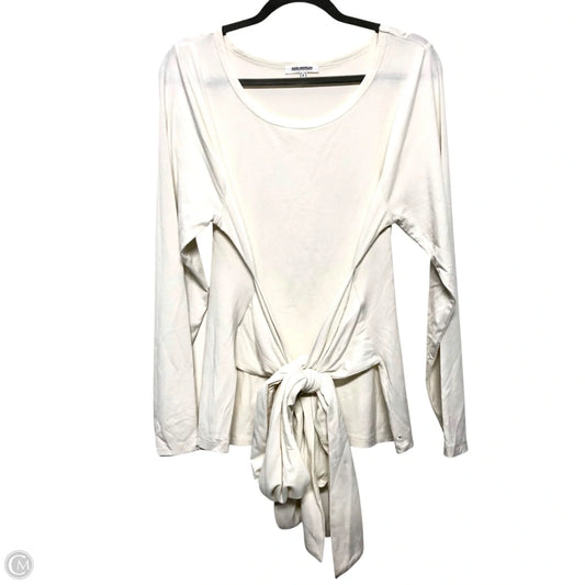 Top Long Sleeve By Good American In Ivory, Size: S