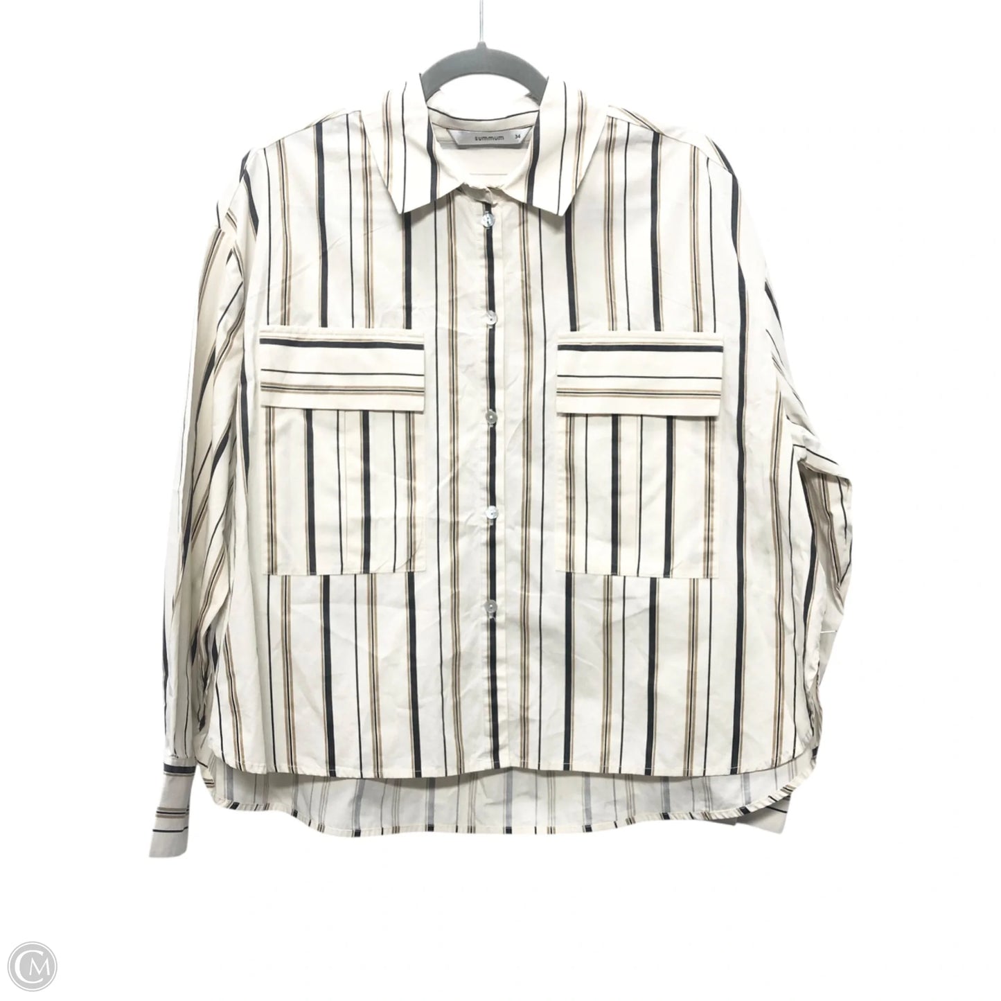 Top Long Sleeve By Cma In Striped Pattern, Size: M