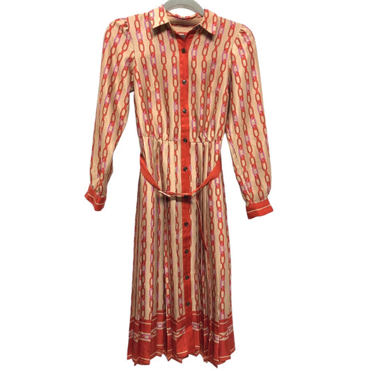 Dress Casual Maxi By Ann Taylor In Orange & Tan, Size: 00