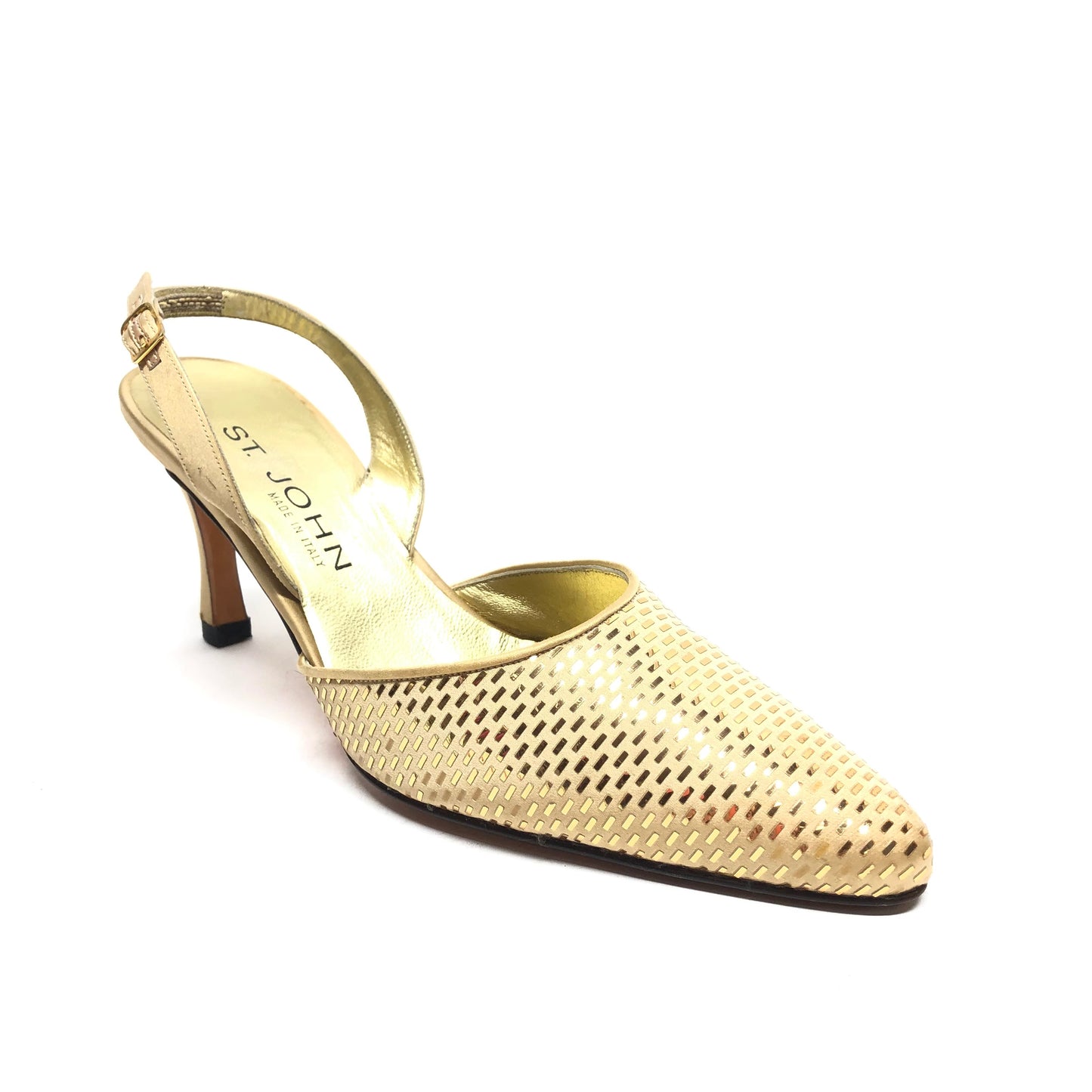 Shoes Luxury Designer By St John Collection In Gold, Size: 7.5