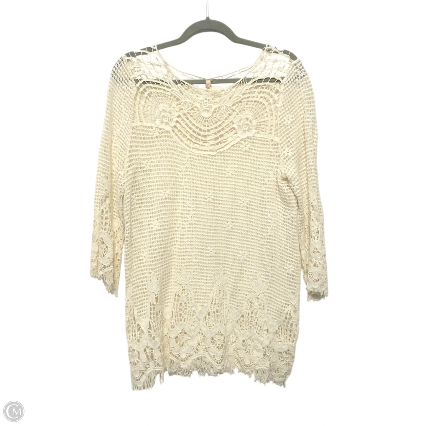 Top Long Sleeve By Clothes Mentor In Cream, Size: S