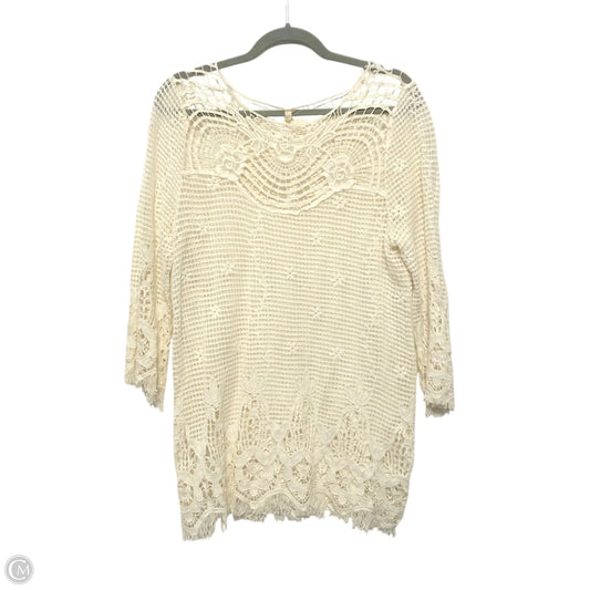 Top Long Sleeve By Clothes Mentor In Cream, Size: S
