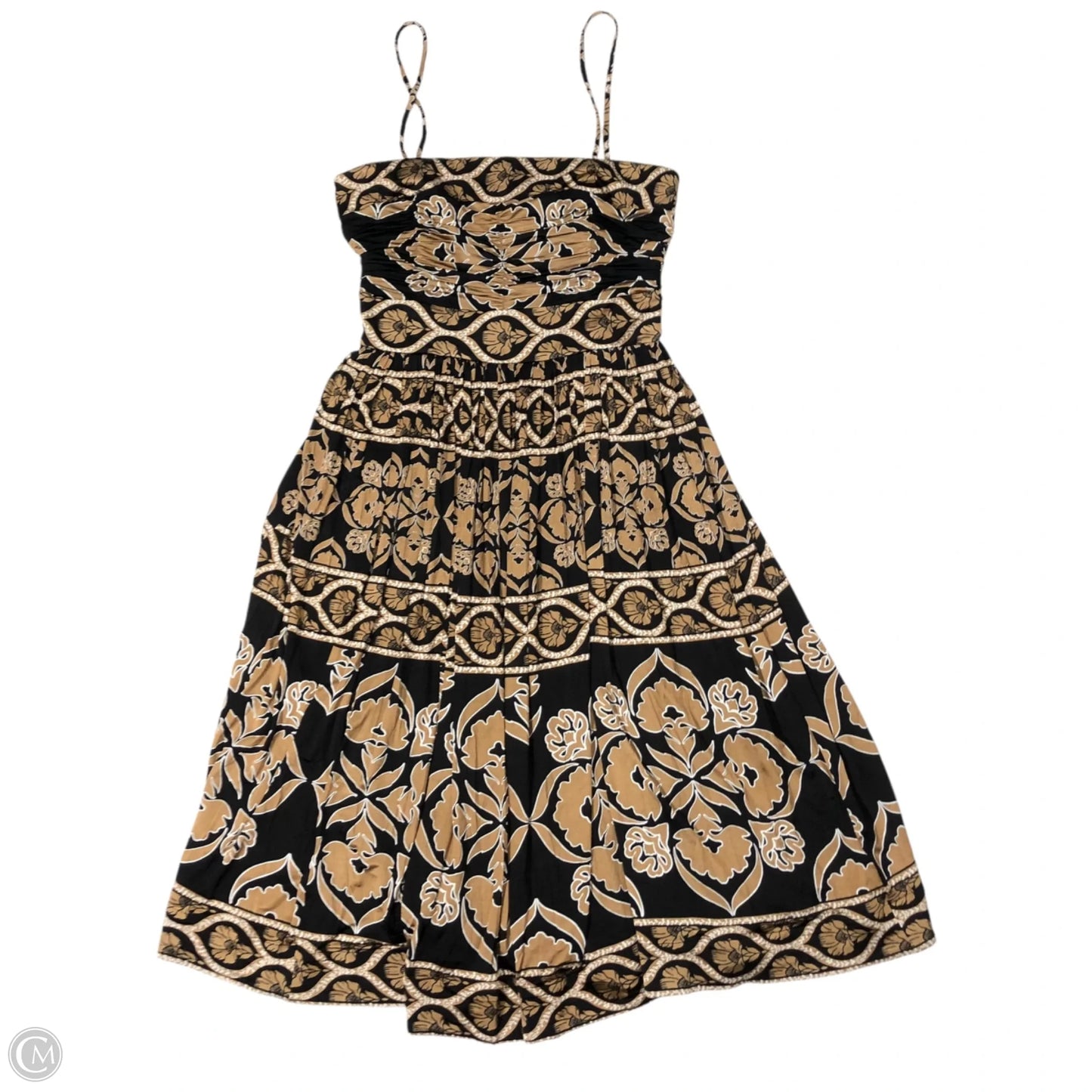 Dress Party Midi By White House Black Market In Black & Gold, Size: 6