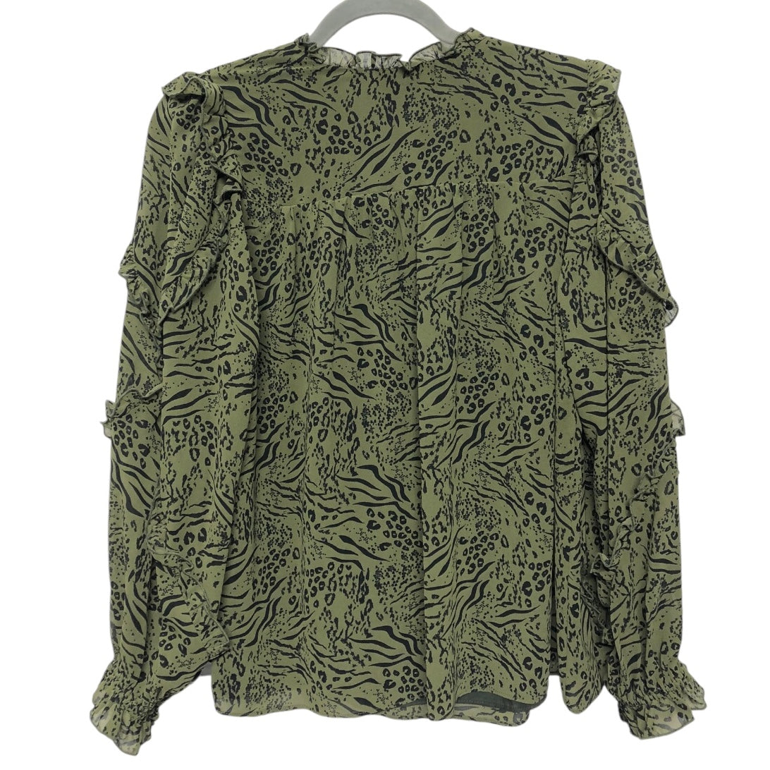 Blouse Long Sleeve By Sugar Lips In Green, Size: Xs