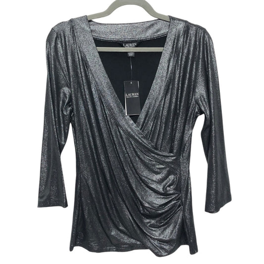 Top 3/4 Sleeve By Ralph Lauren Black Label In Silver, Size: L