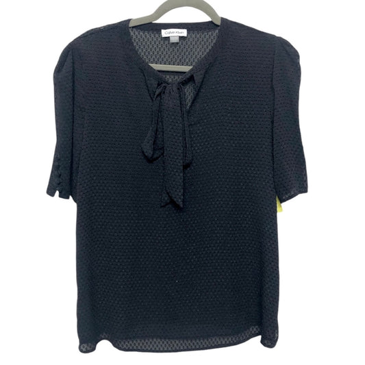 Top Short Sleeve By Calvin Klein In Black, Size: S