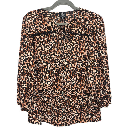 Top Long Sleeve By Bobeau In Animal Print, Size: Xl