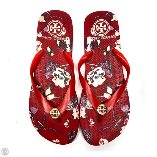 Sandals Designer By Tory Burch In Red, Size: 10