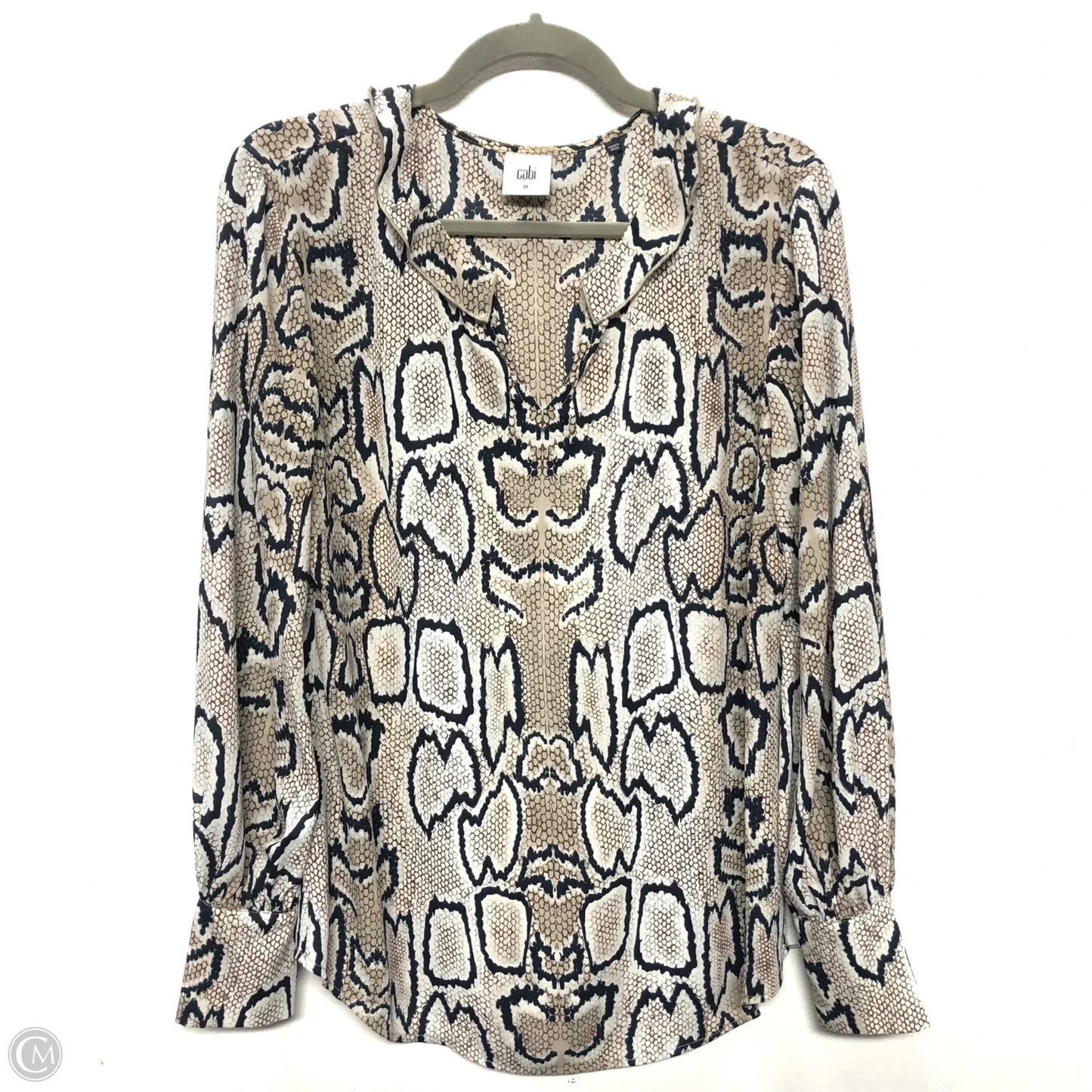 Top Long Sleeve By Cabi In Animal Print, Size: M