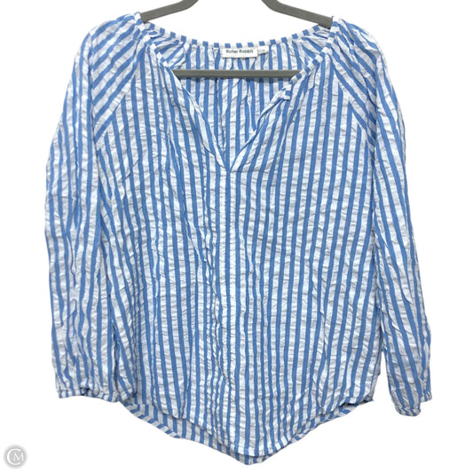 Top Long Sleeve By Clothes Mentor In Blue & White, Size: S