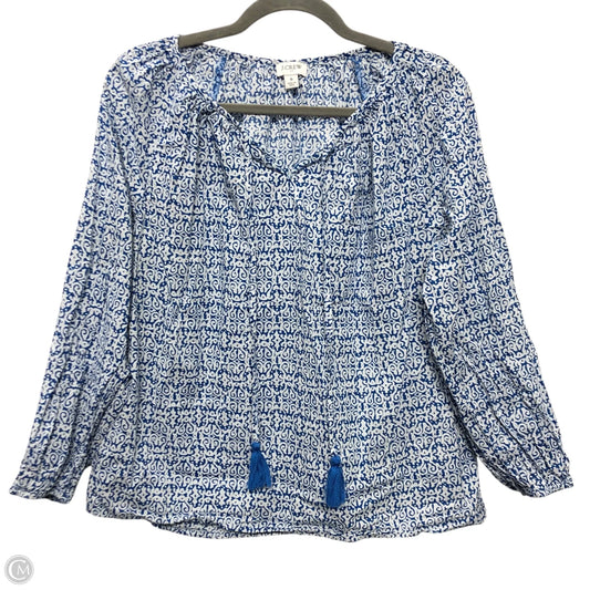 Top Long Sleeve By J. Crew In Blue & White, Size: S