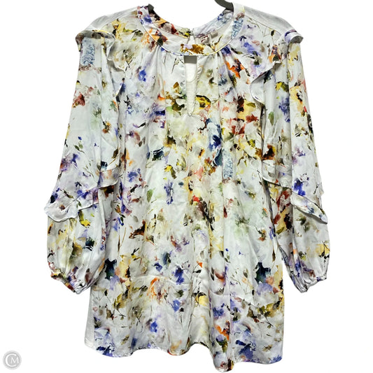 Top Long Sleeve By Dolan Left Coast In Floral Print, Size: M