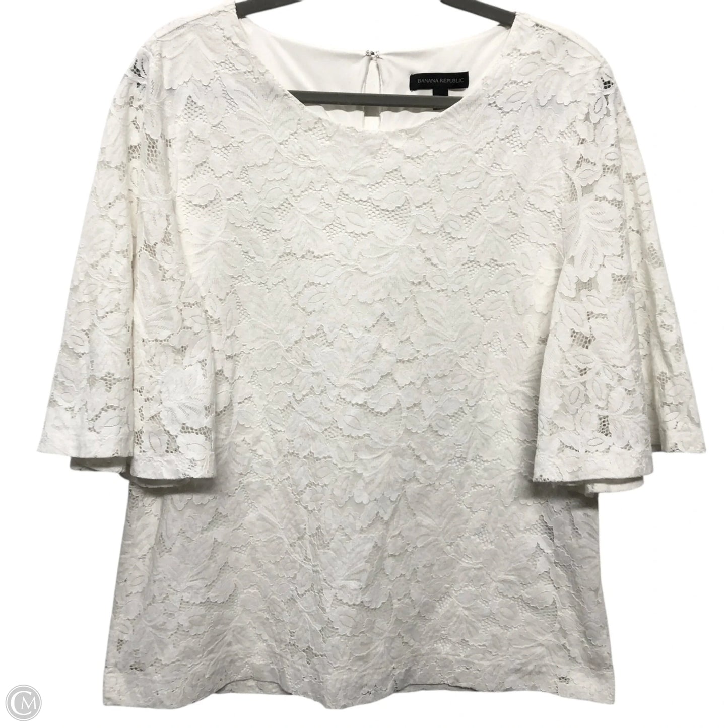 Top 3/4 Sleeve By Banana Republic In White, Size: L