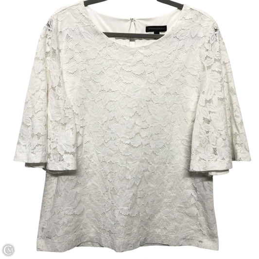 Top 3/4 Sleeve By Banana Republic In White, Size: L