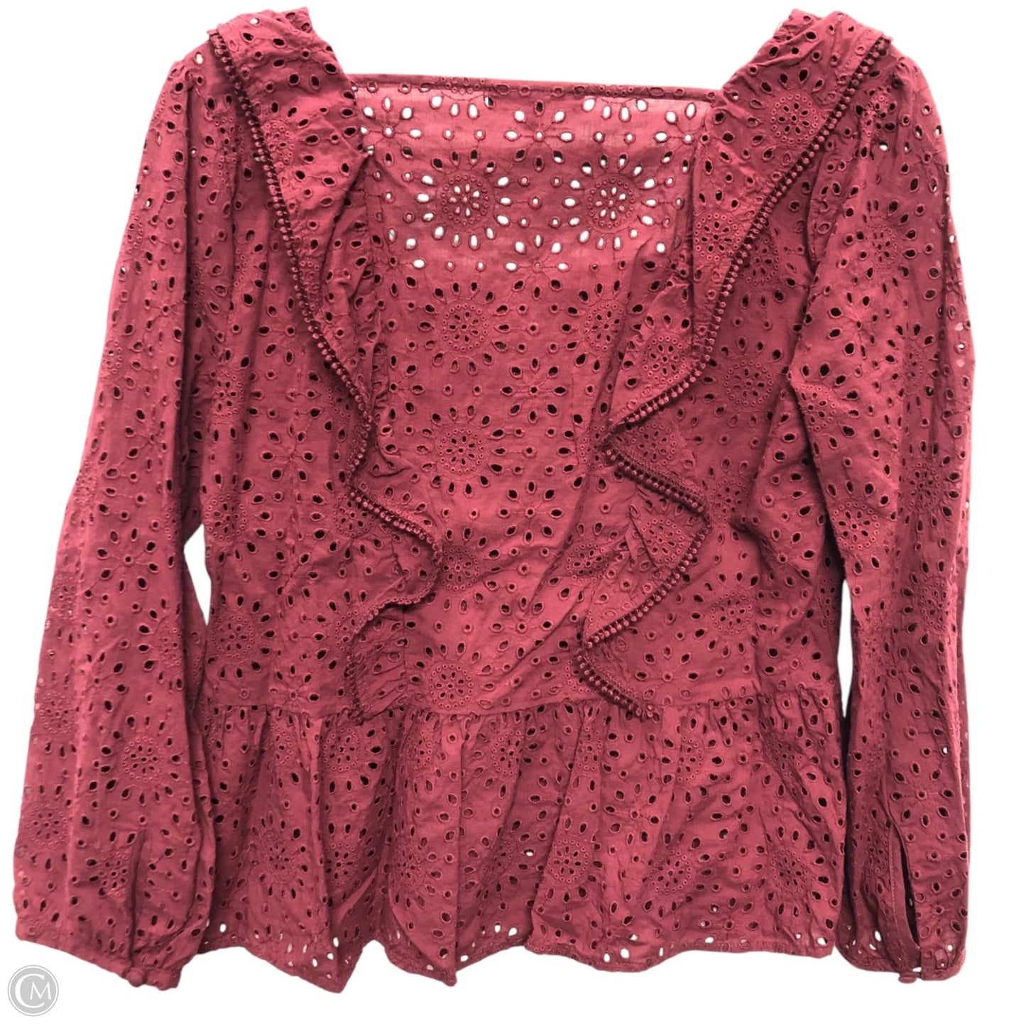 Top Long Sleeve By Madewell In Maroon, Size: S