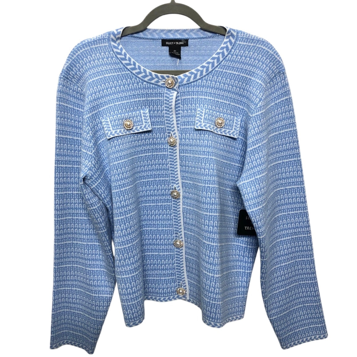 Cardigan By Clothes Mentor In Blue, Size: 2x