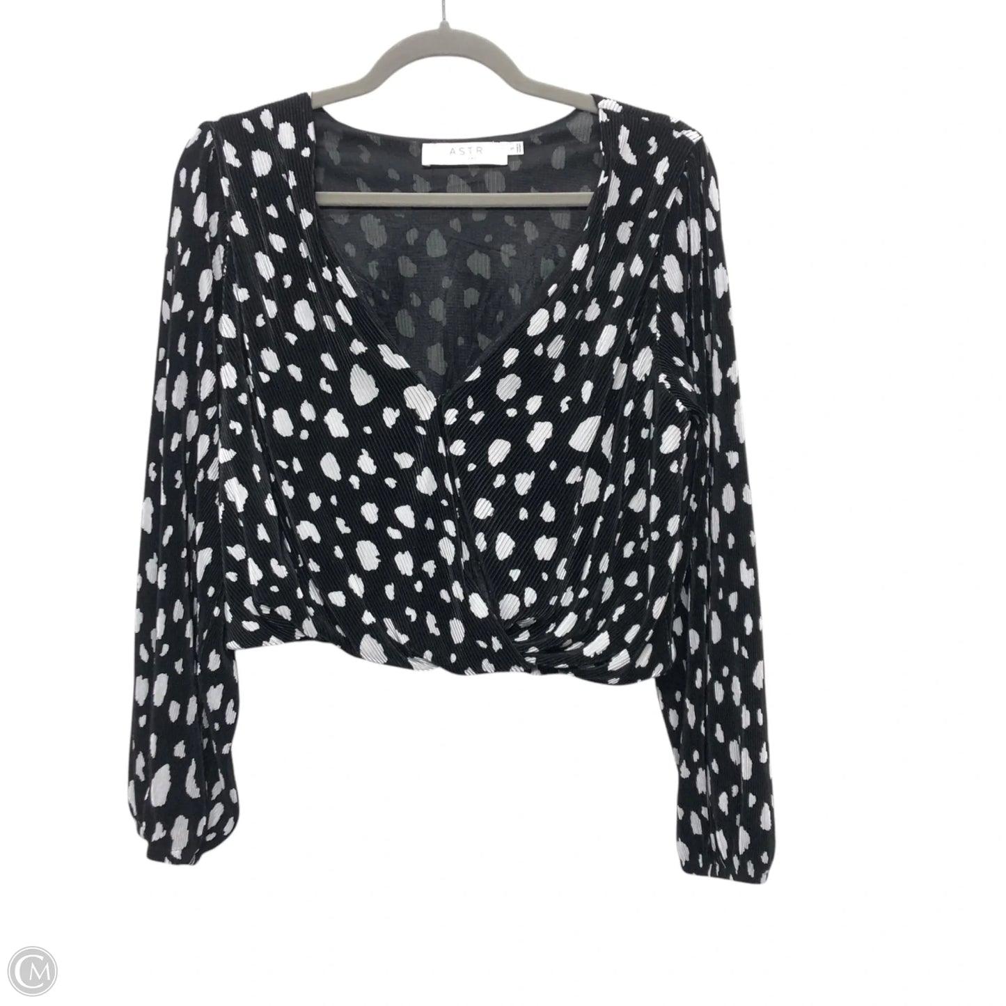 Top Long Sleeve By Astr In Black & White, Size: S