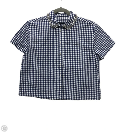 Top Short Sleeve By J. Crew In Blue & White, Size: 4