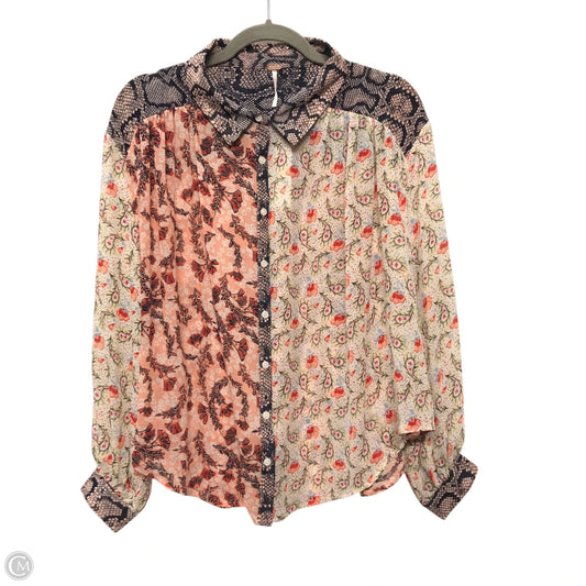 Blouse Long Sleeve By Free People In Multi-colored, Size: S