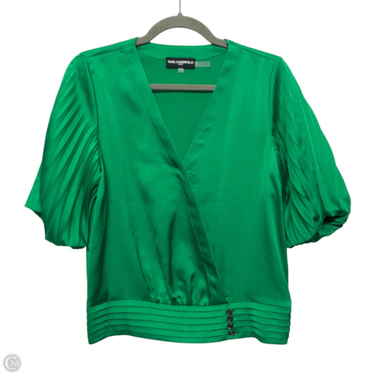Top 3/4 Sleeve Designer By Karl Lagerfeld In Green, Size: S
