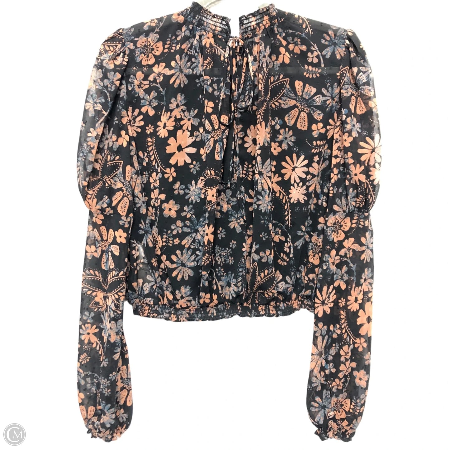 Blouse Long Sleeve By Free People In Black & Orange, Size: Xs