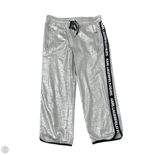 Pants Designer By Karl Lagerfeld In Silver, Size: S