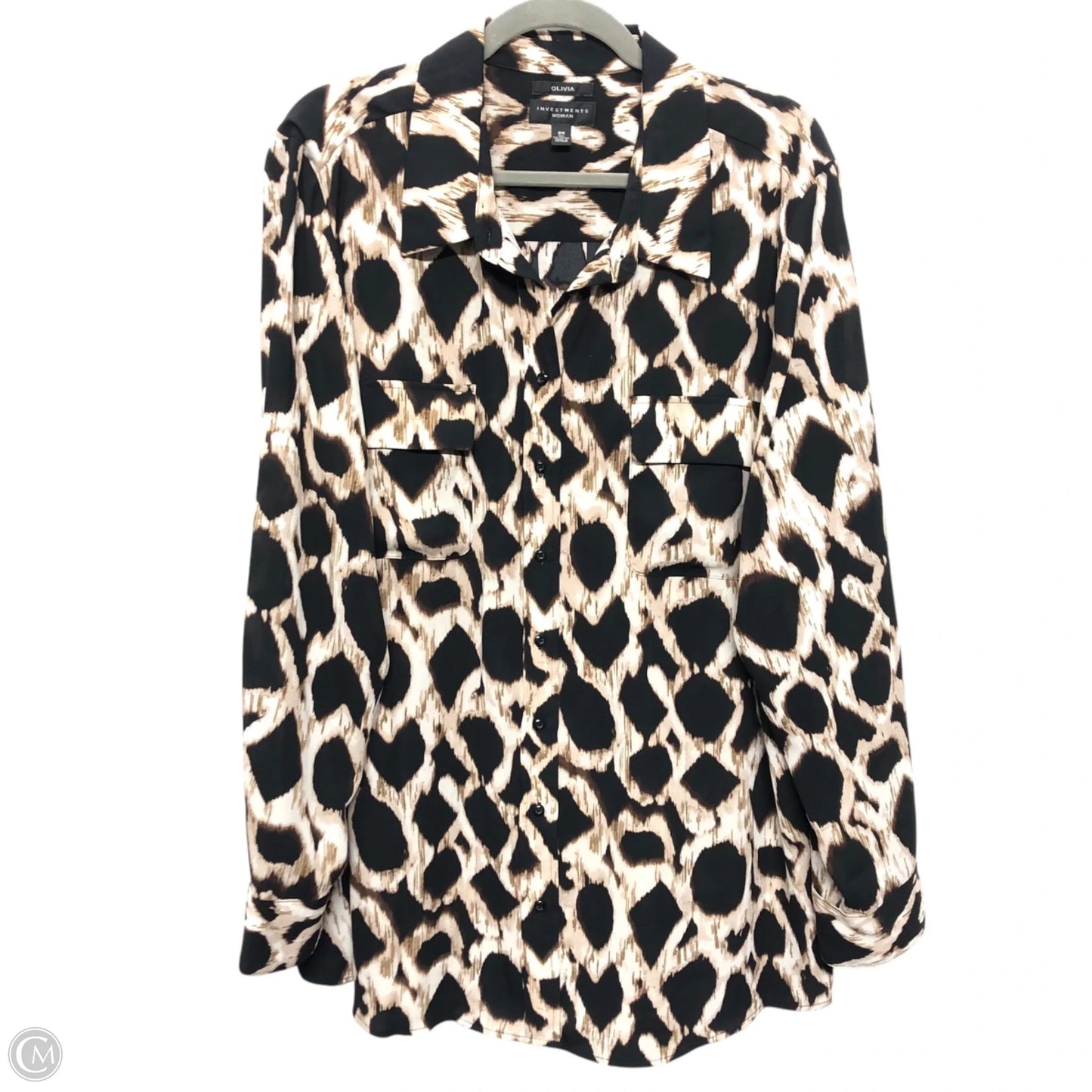 Tunic Long Sleeve By Investments In Animal Print, Size: 2x