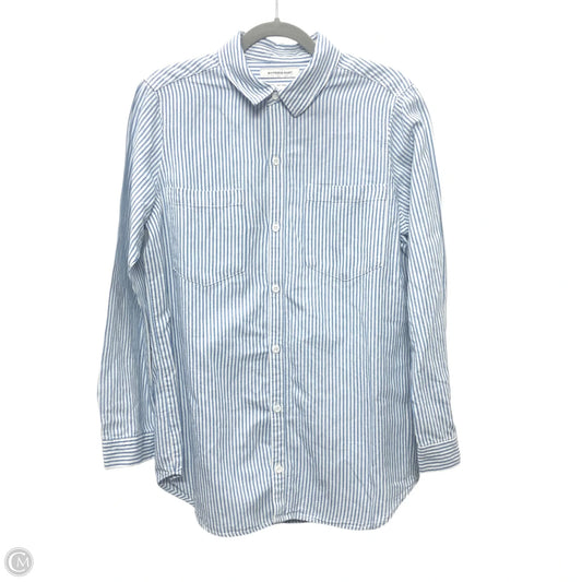 Top Long Sleeve By Lucky Brand In Blue & White, Size: M