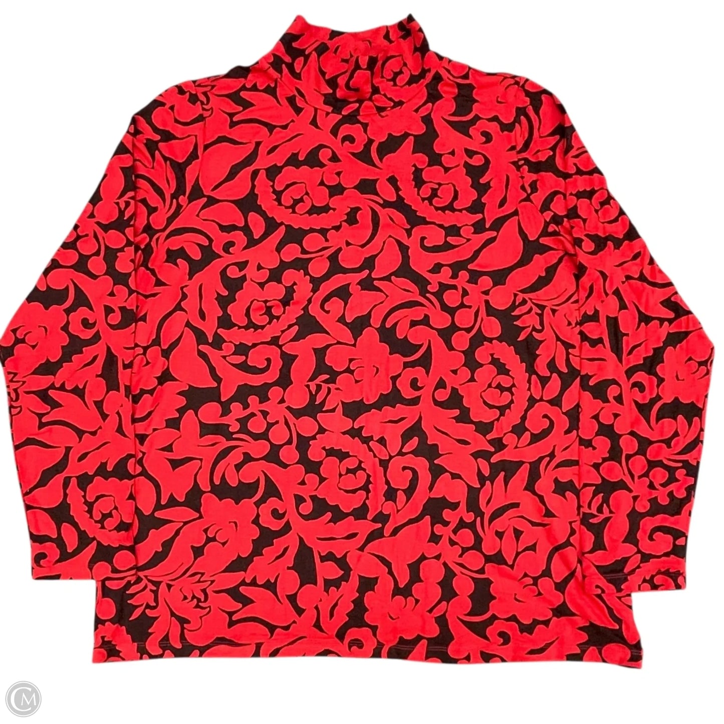 Top Long Sleeve By Chicos In Black & Red, Size: Xl